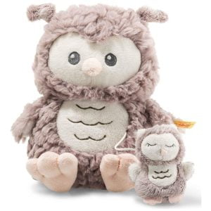 Steiff Soft Cuddly Friends Ollie Owl Music Box - Rose Brown