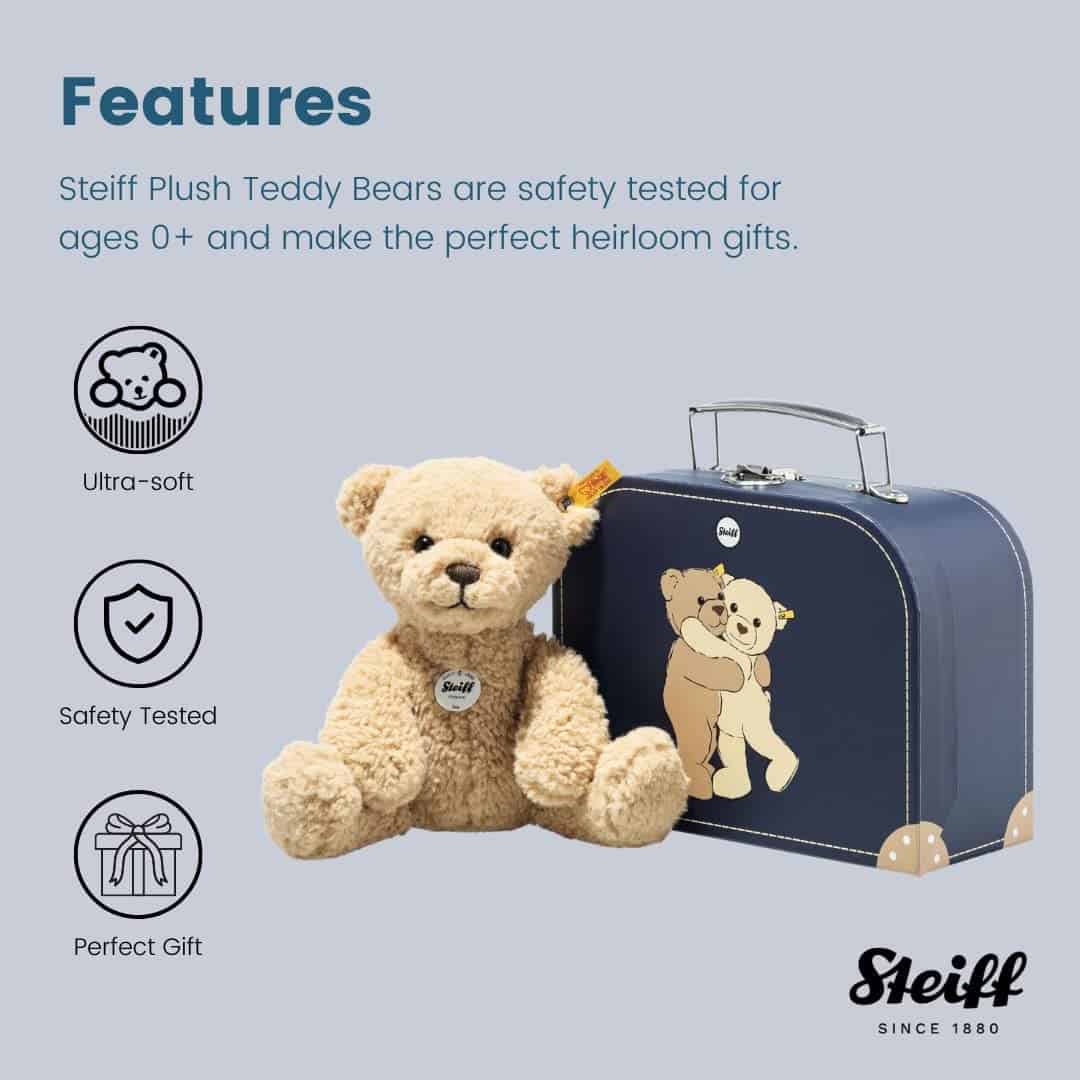 Steiff Ben Teddy Bear 21 cm Cuddly Toy Beige in Case (114021) - Image 2