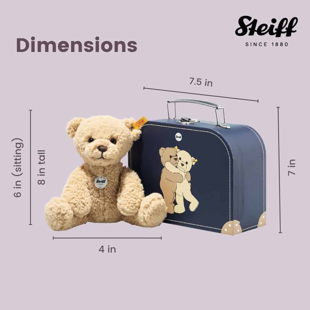 Steiff Ben Teddy Bear 21 cm Cuddly Toy Beige in Case (114021) - Image 4